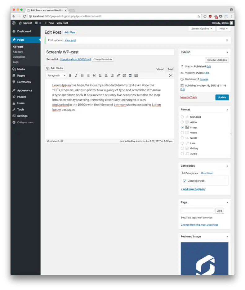WordPress content creation