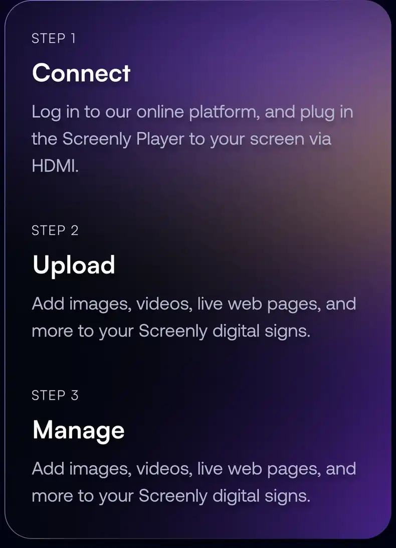 Steps to connect Screenly Player