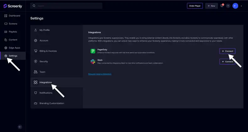 The PagerDuty Services setup page.