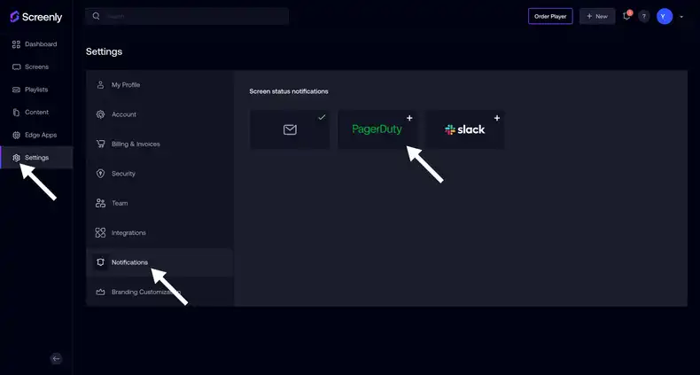 The PagerDuty Services setup page.